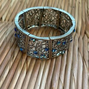 Silver tone bracelet cuff